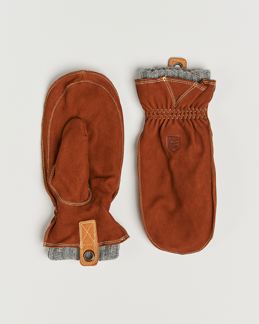 Heren | Handschoenen | Hestra | Oden Nubuck Wool Lined Mitt Cognac