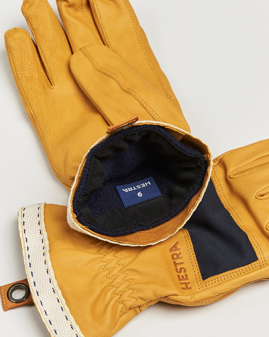 Heren | Handschoenen | Hestra | Njord Lambskin Wool Lined Glove Navy/Natural Brown