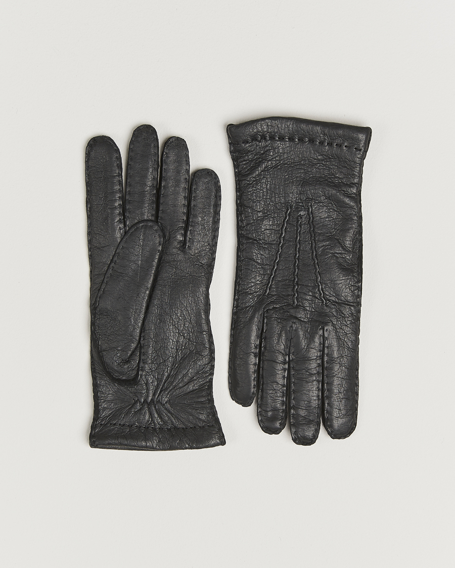 Heren | Handschoenen | Hestra | Peccary Handsewn Cashmere Lined Glove Black