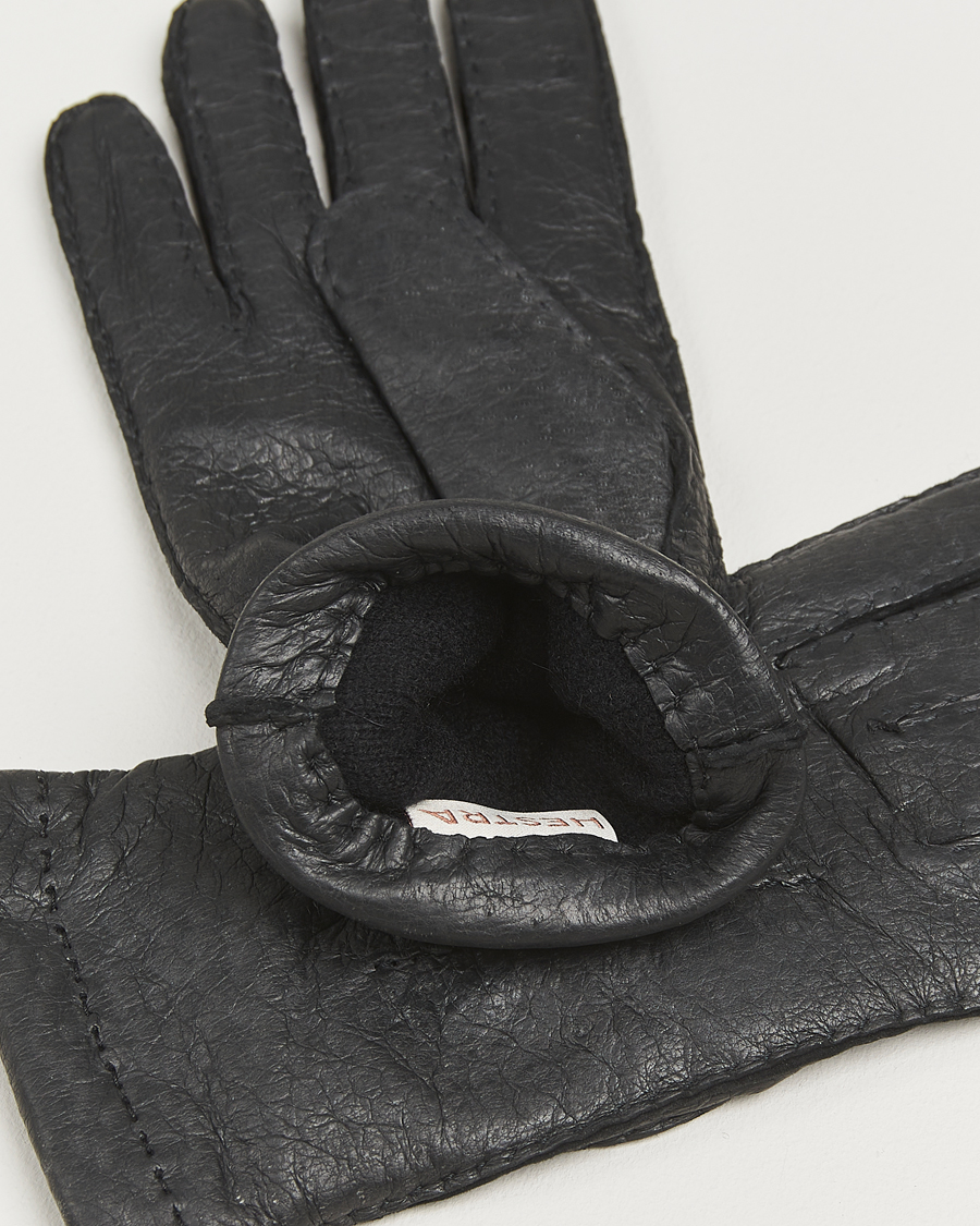 Heren | Handschoenen | Hestra | Peccary Handsewn Cashmere Lined Glove Black