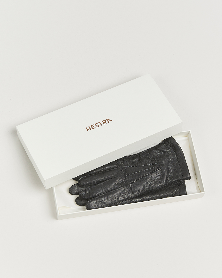 Heren | Handschoenen | Hestra | Peccary Handsewn Cashmere Lined Glove Black