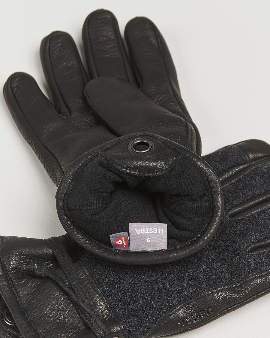 Heren | Handschoenen | Hestra | Daniel Wool/Goat Leather Glove Charcoal/Black