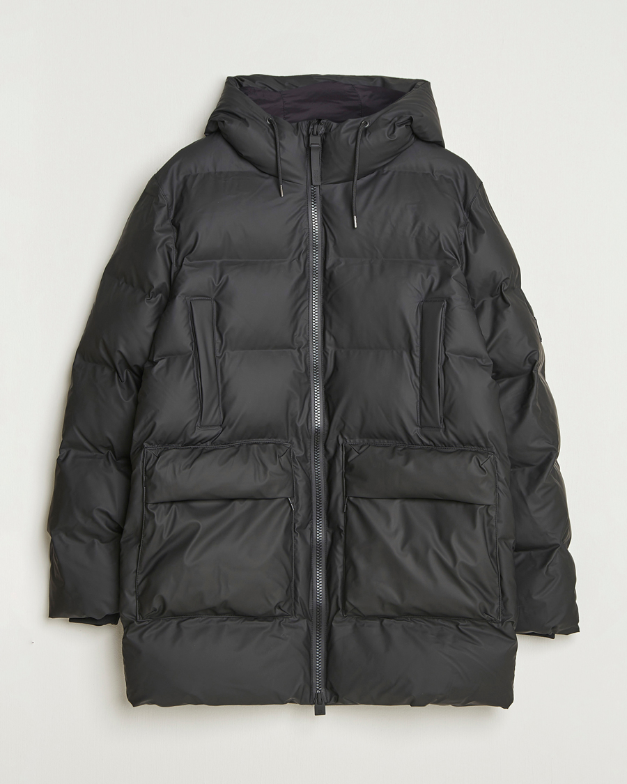 Heren | Jassen | RAINS | Alta Long Puffer Cargo Jacket Black