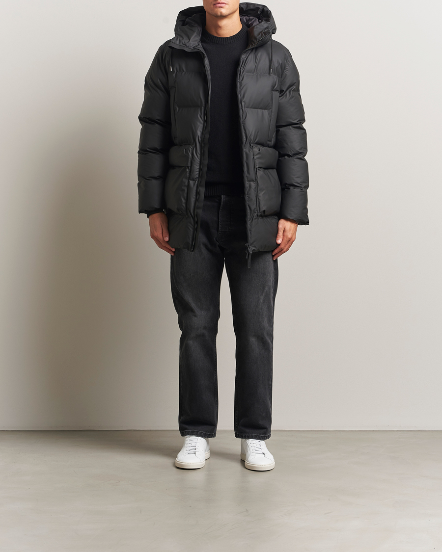 Heren | Jassen | RAINS | Alta Long Puffer Cargo Jacket Black