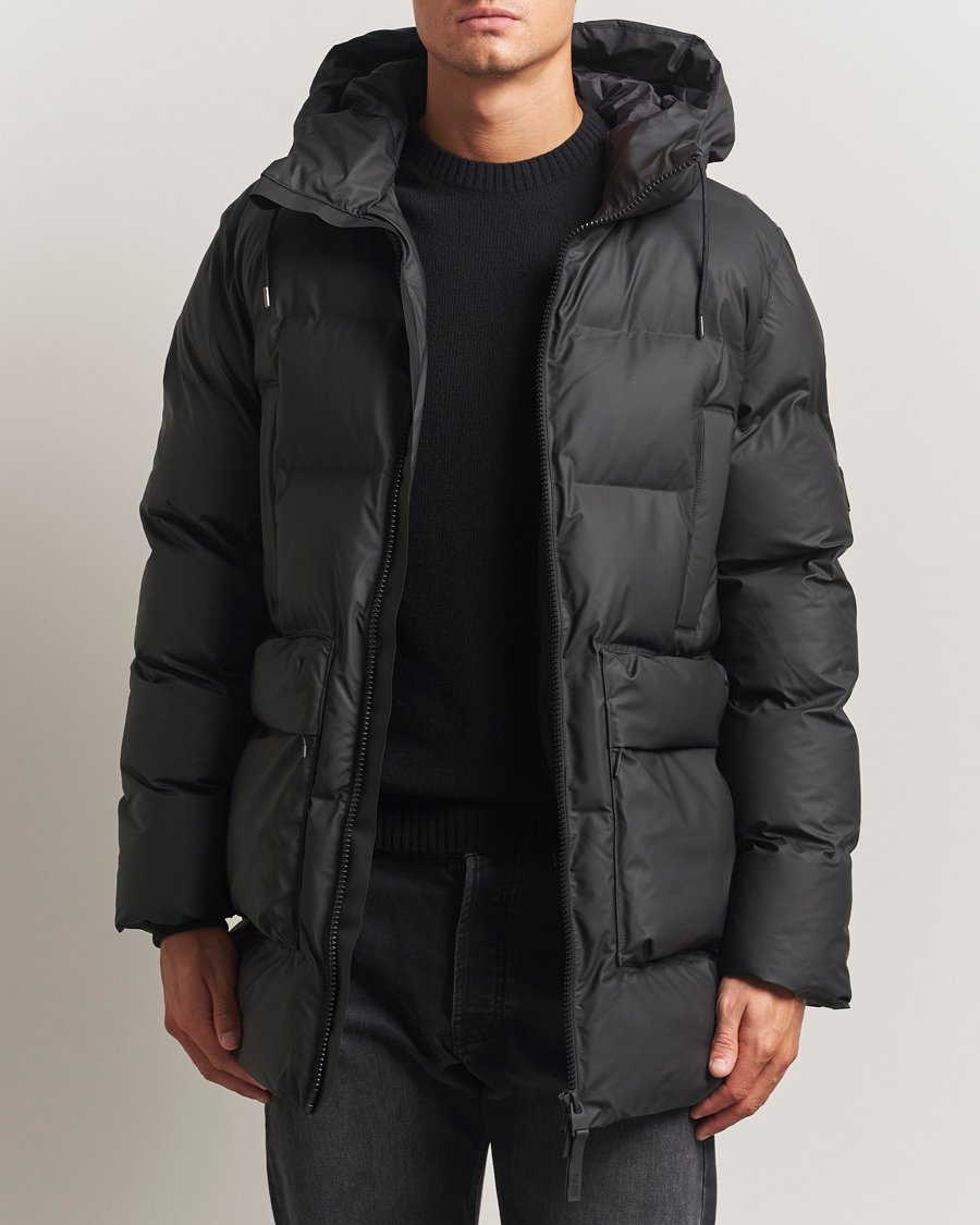 Heren | Jassen | RAINS | Alta Long Puffer Cargo Jacket Black