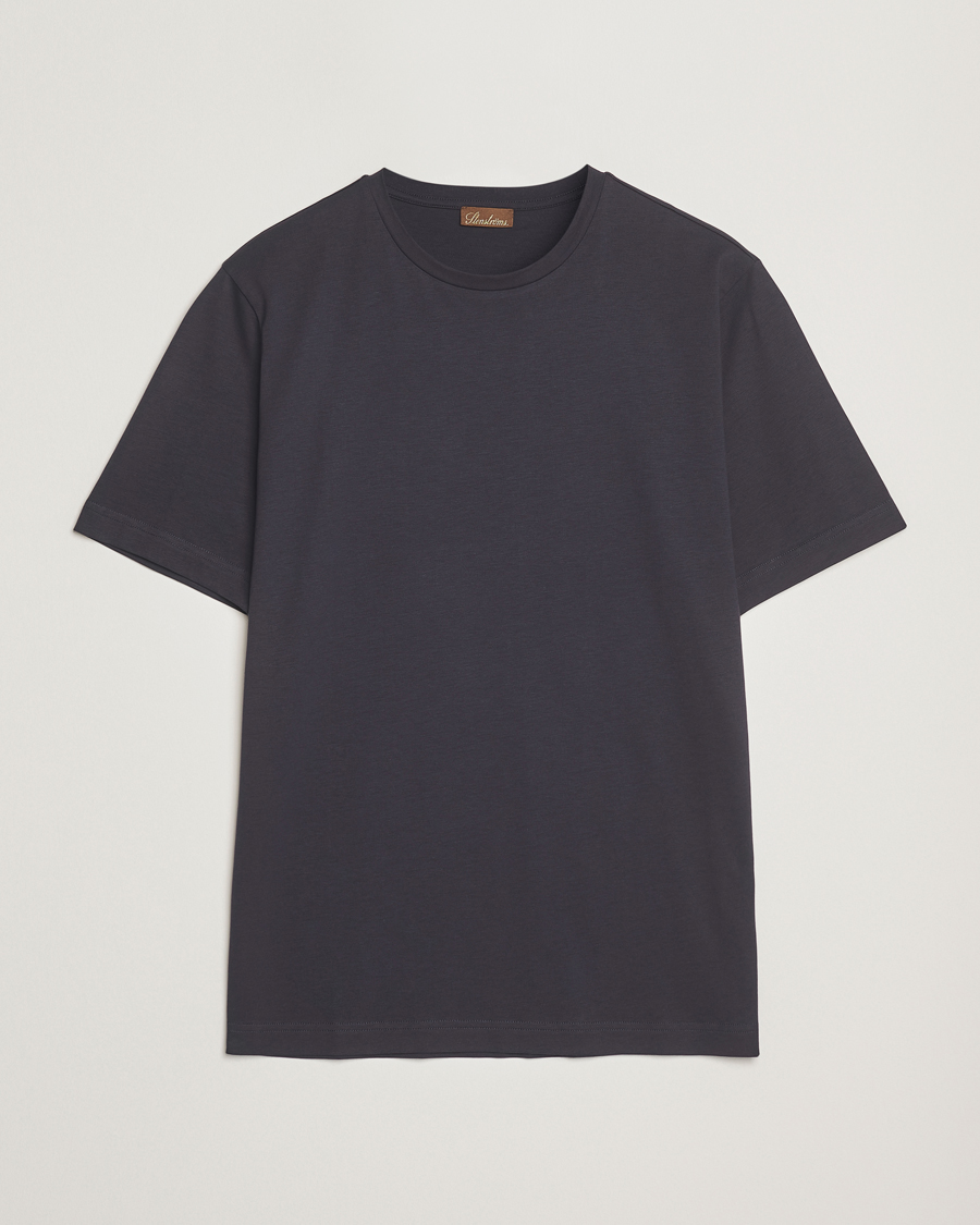 Heren | T-shirts | Stenströms | Supima Cotton T-Shirt Navy