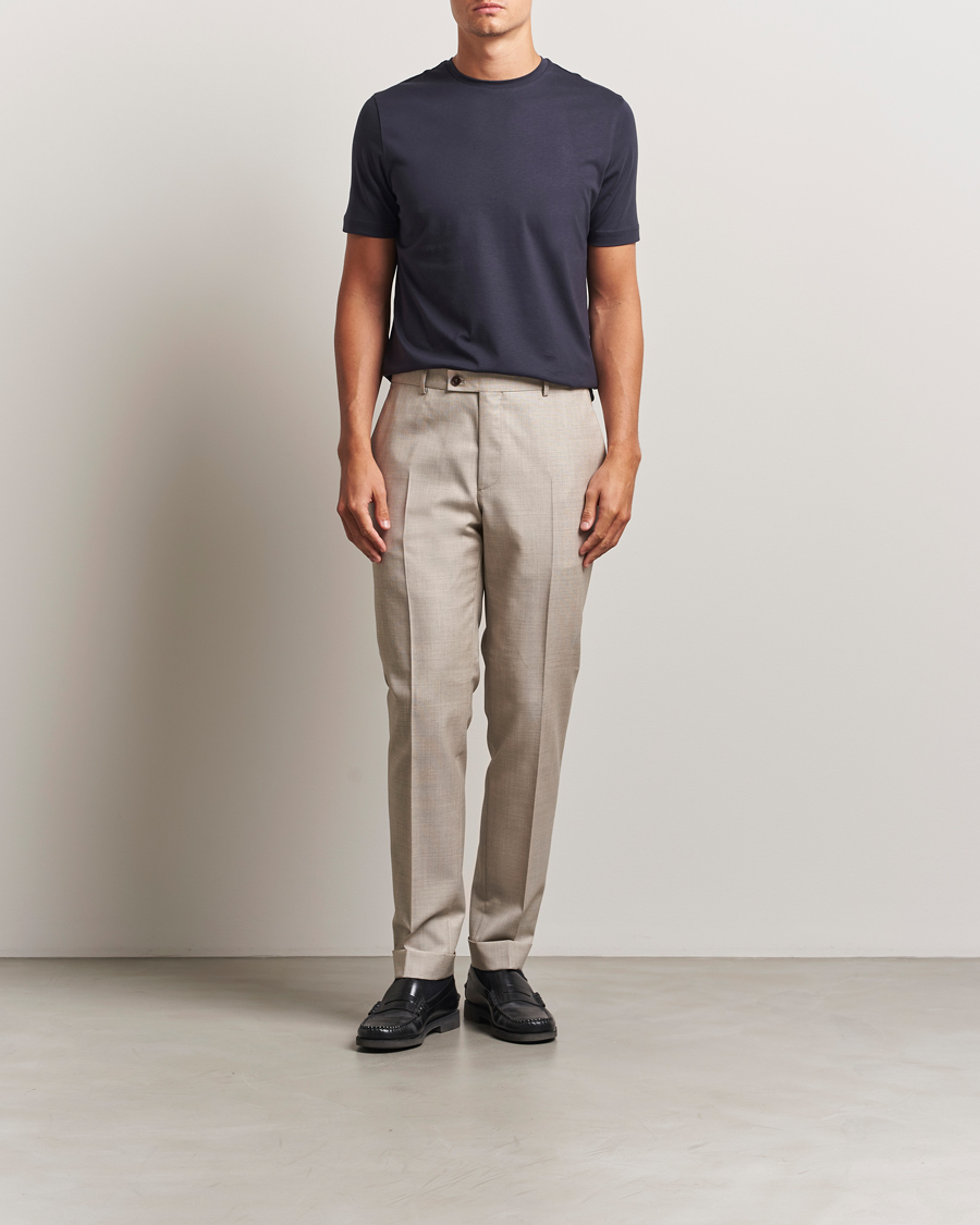 Heren | T-shirts | Stenströms | Supima Cotton T-Shirt Navy