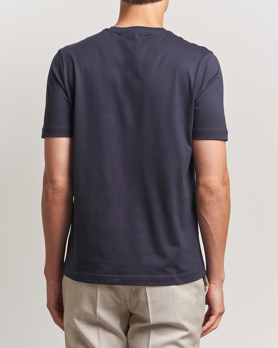 Heren | T-shirts | Stenströms | Supima Cotton T-Shirt Navy