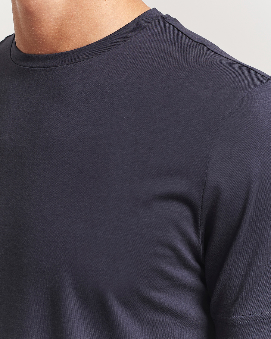 Heren | T-shirts | Stenströms | Supima Cotton T-Shirt Navy