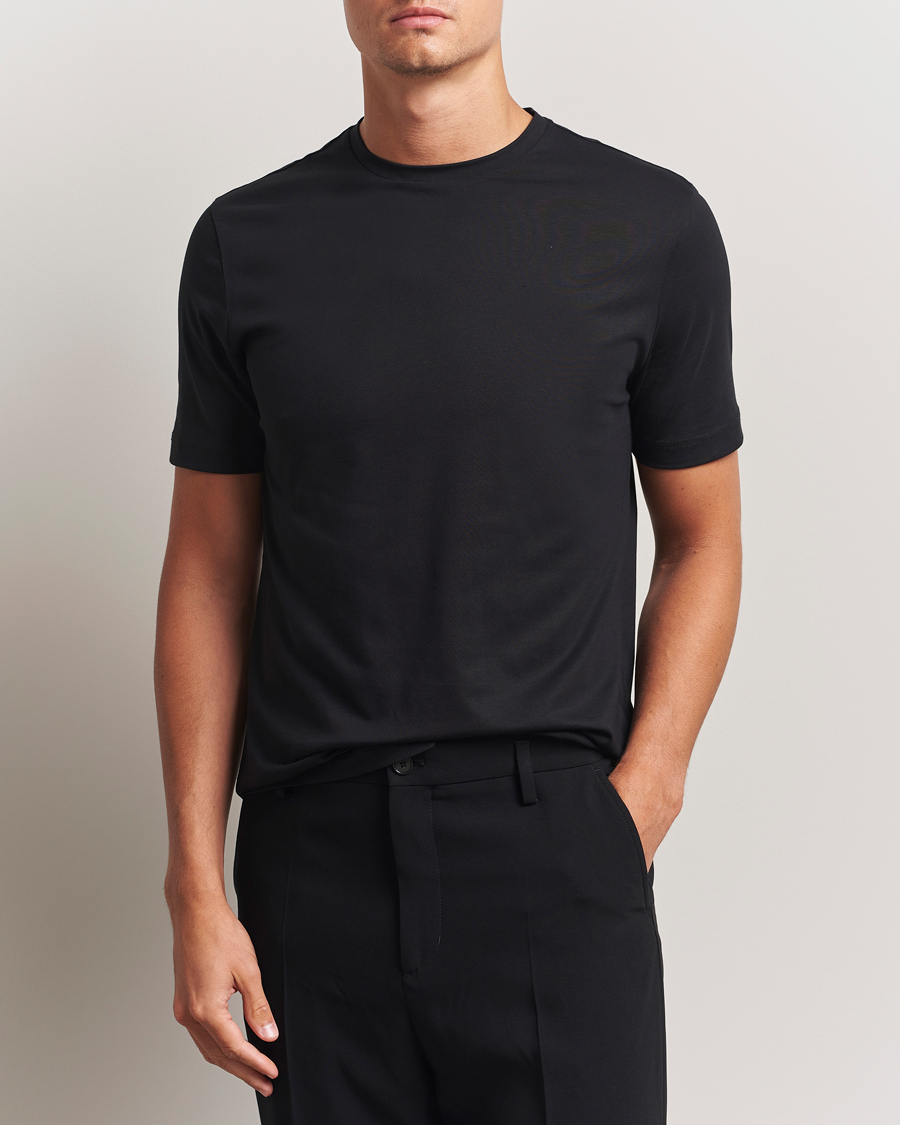 Heren | T-shirts | Stenströms | Supima Cotton T-Shirt Black