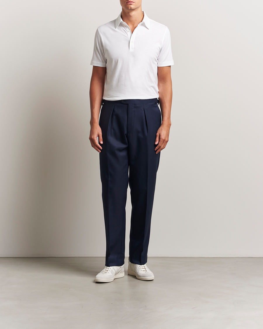 Heren | Polo's | Stenströms | Supima Cotton Polo Shirt White