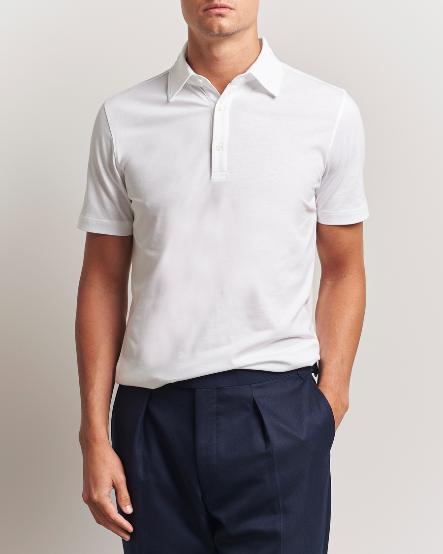 Heren | Polo's | Stenströms | Supima Cotton Polo Shirt White