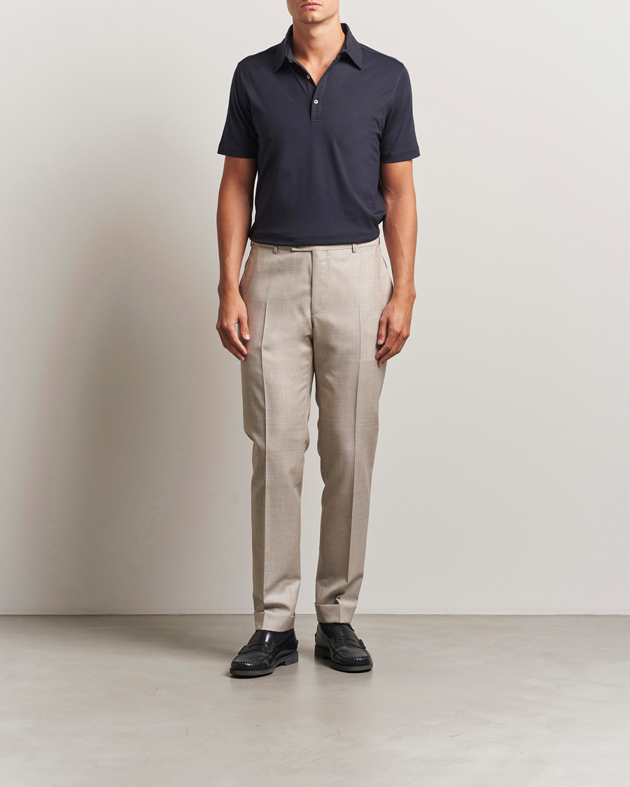 Heren | Polo's | Stenströms | Supima Cotton Polo Shirt Navy