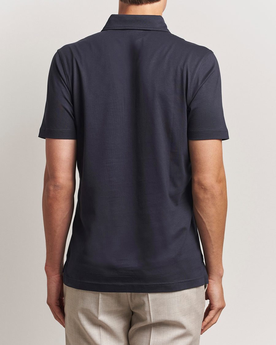 Heren | Polo's | Stenströms | Supima Cotton Polo Shirt Navy