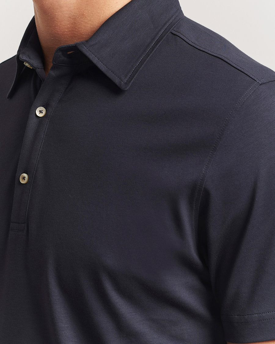 Heren | Polo's | Stenströms | Supima Cotton Polo Shirt Navy