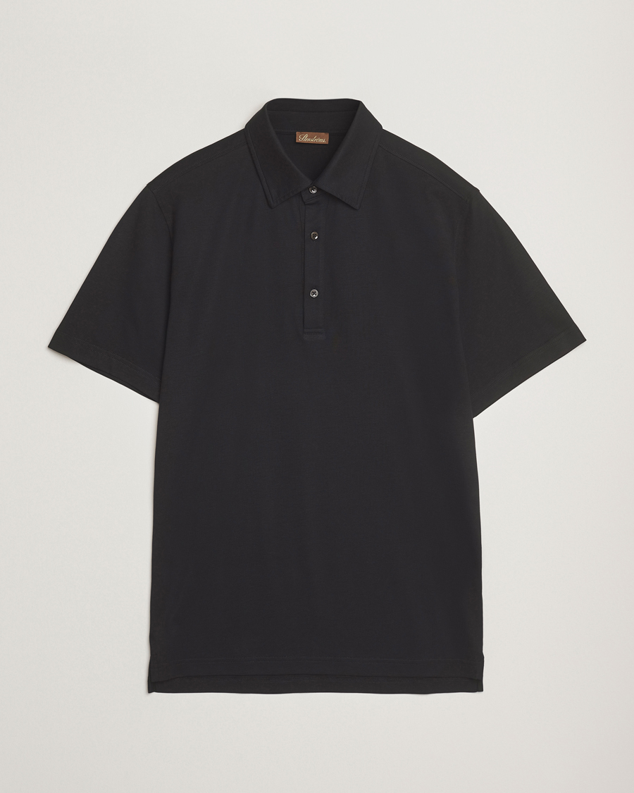 Heren | Polo's | Stenströms | Supima Cotton Polo Shirt Black