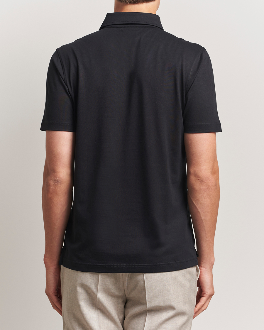 Heren | Polo's | Stenströms | Supima Cotton Polo Shirt Black