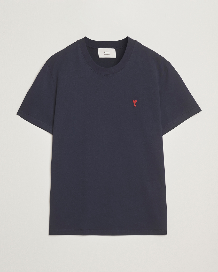 Heren | T-shirts | AMI | Heart Logo T-Shirt Night Blue
