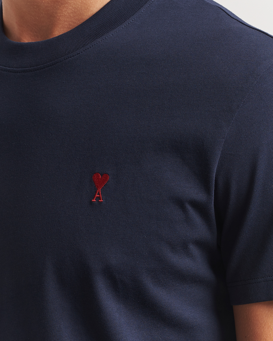 Heren | T-shirts | AMI | Heart Logo T-Shirt Night Blue