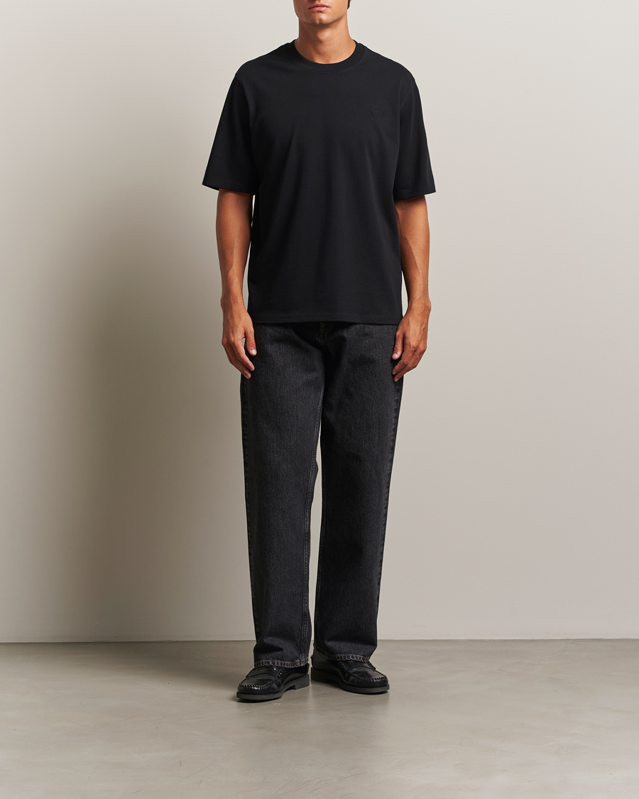 Heren | T-shirts | AMI | Tonal Heart Logo T-Shirt Black