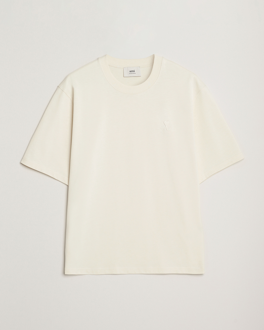 Heren | T-shirts | AMI | Tonal Heart Logo T-Shirt Ivory