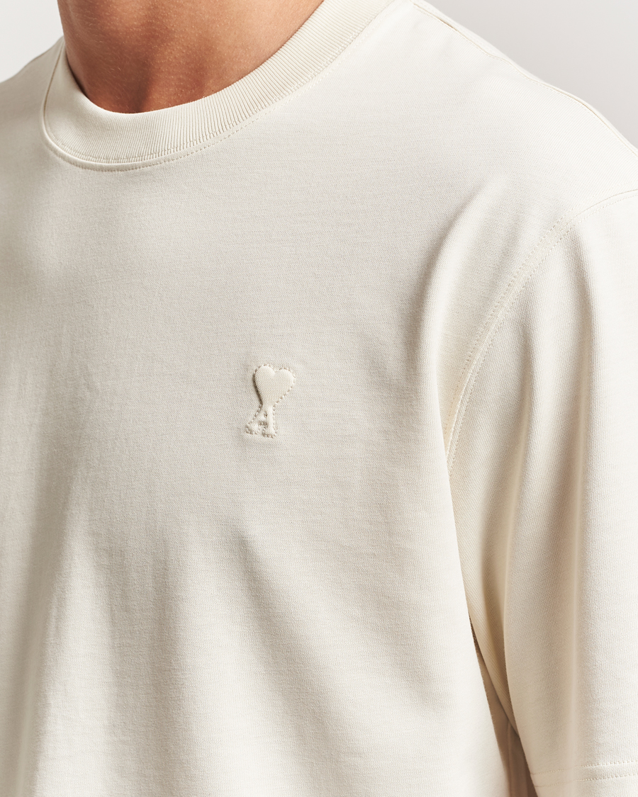 Heren | T-shirts | AMI | Tonal Heart Logo T-Shirt Ivory