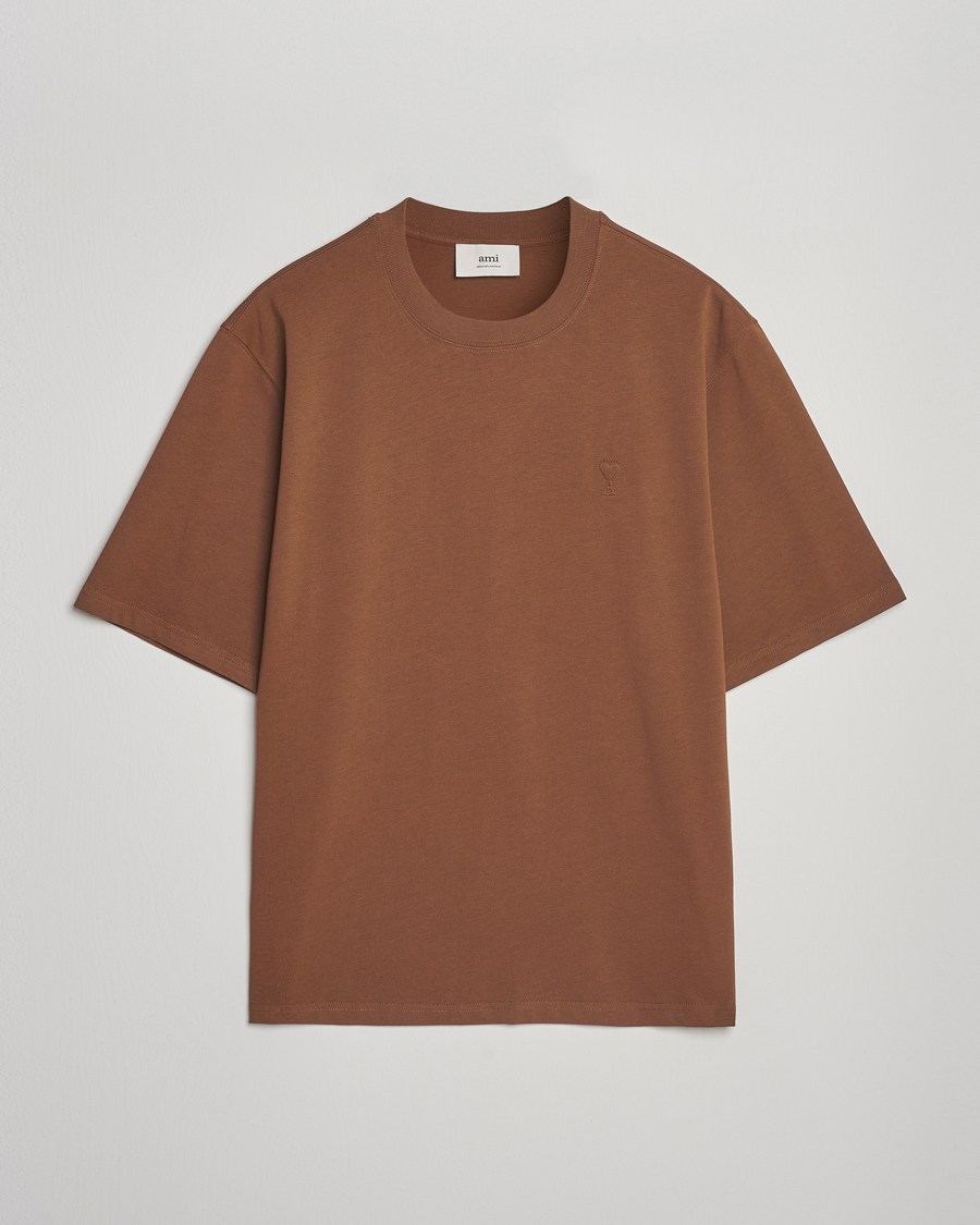 Heren | T-shirts | AMI | Tonal Heart Logo T-Shirt Noisette