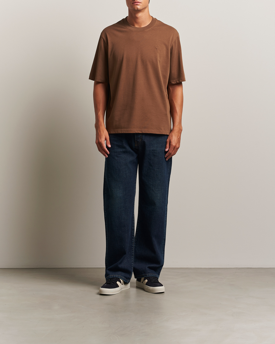 Heren | T-shirts | AMI | Tonal Heart Logo T-Shirt Noisette