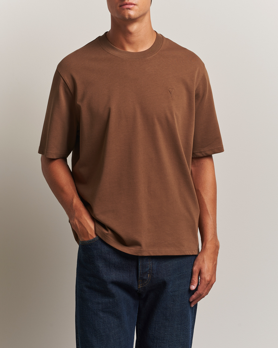 Heren | T-shirts | AMI | Tonal Heart Logo T-Shirt Noisette