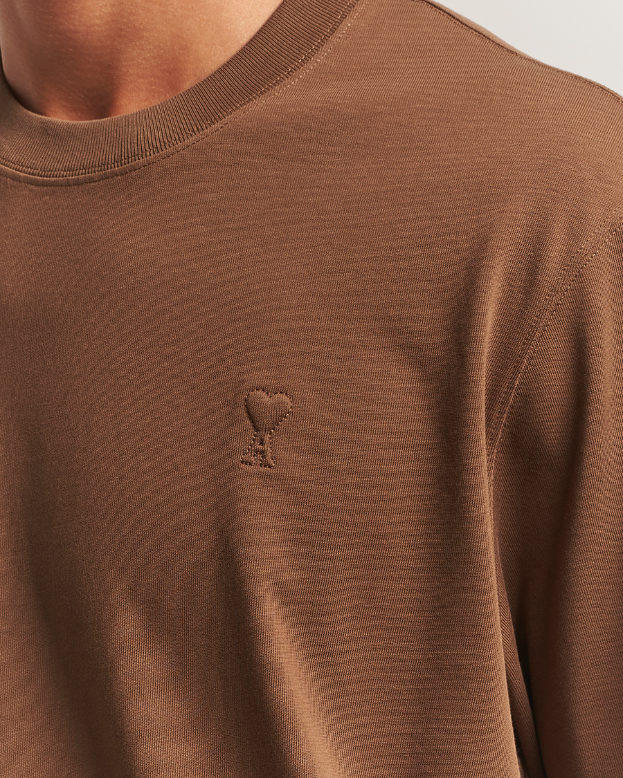 Heren | T-shirts | AMI | Tonal Heart Logo T-Shirt Noisette