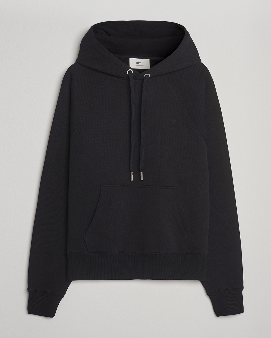 Heren | Truien | AMI | Tonal Heart Logo Hoodie Black