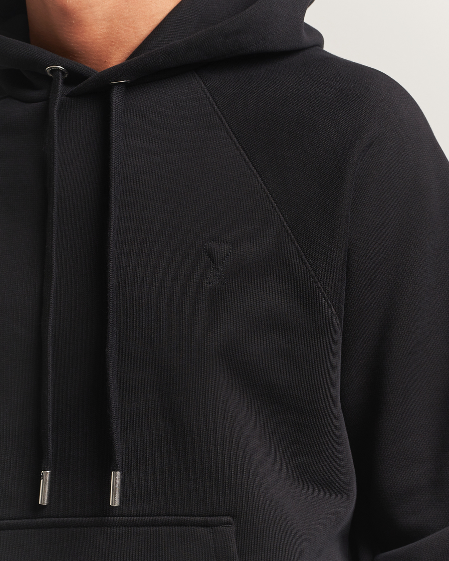 Heren | Truien | AMI | Tonal Heart Logo Hoodie Black