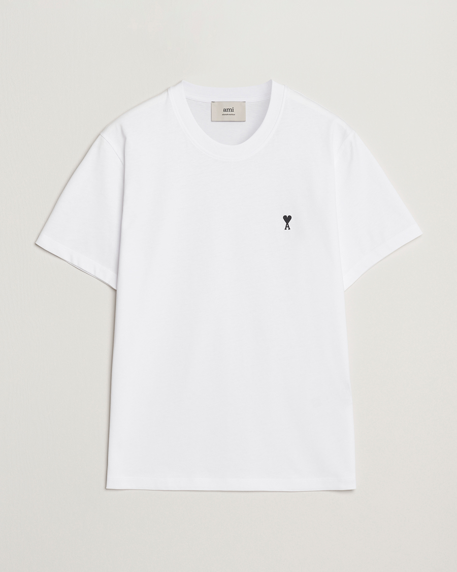 Heren | T-shirts | AMI | Black Heart Logo T-Shirt White