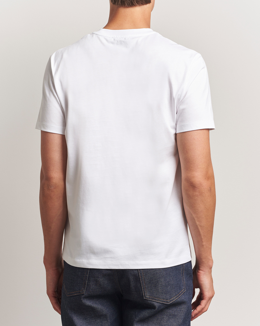 Heren | T-shirts | AMI | Contrast Heart Logo T-Shirt White