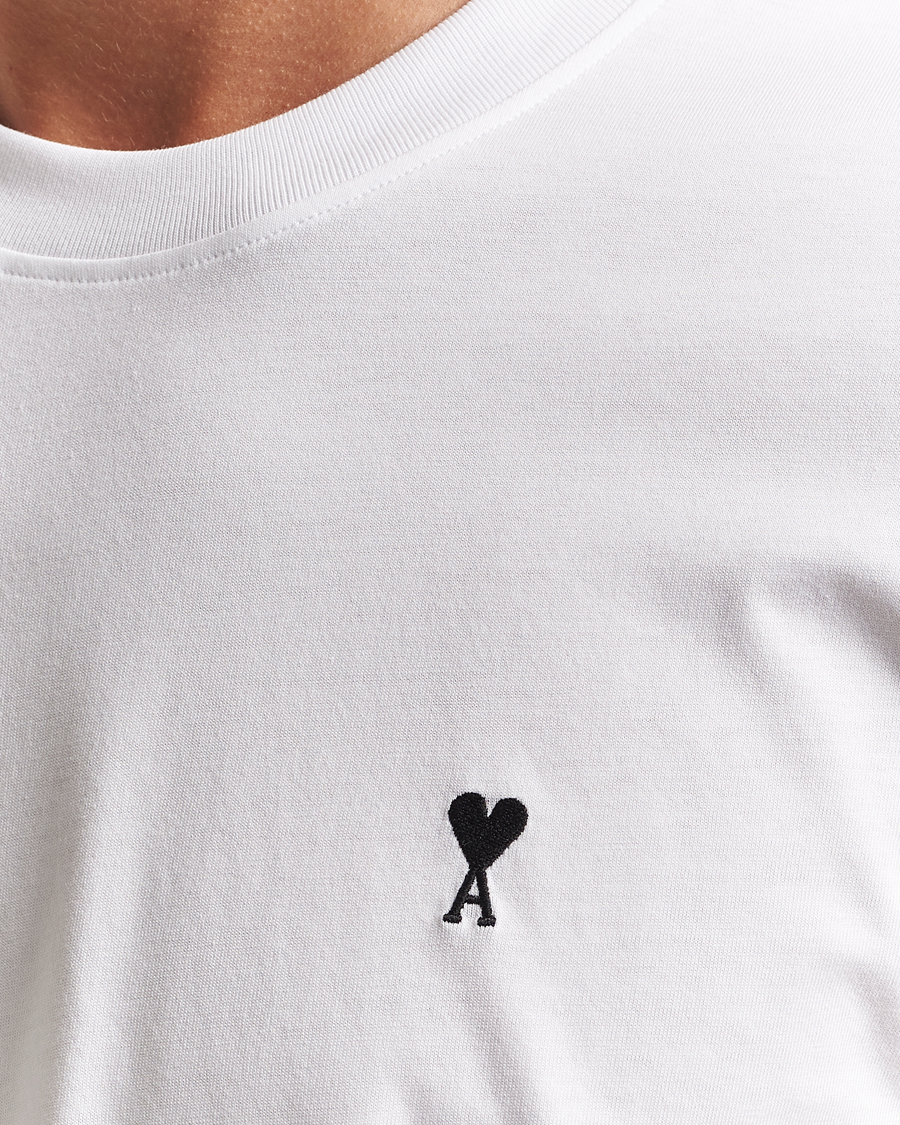 Heren | T-shirts | AMI | Contrast Heart Logo T-Shirt White