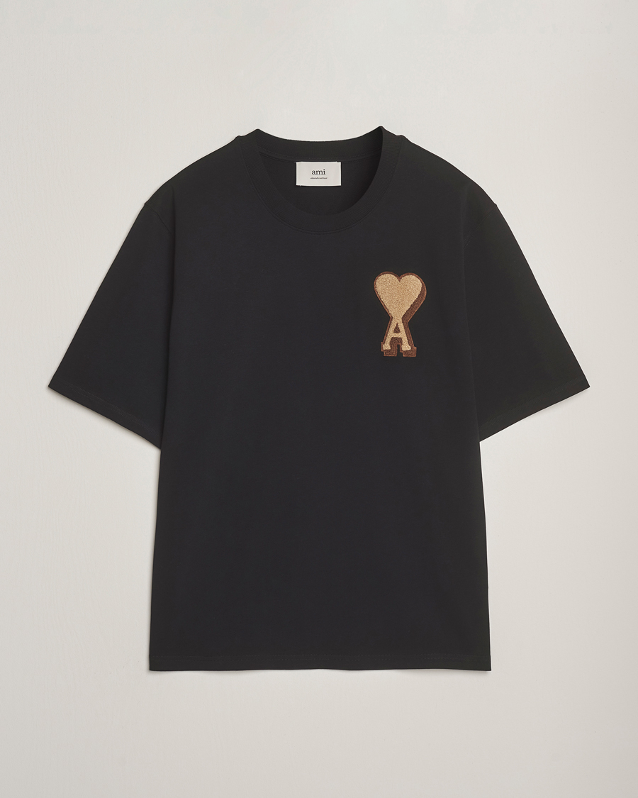 Heren | T-shirts | AMI | Patch Heart T-Shirt Black