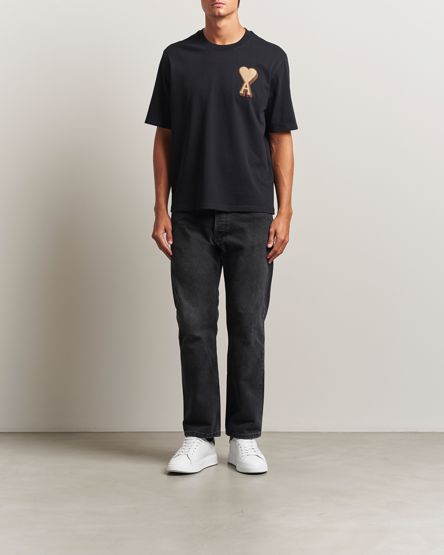Heren | T-shirts | AMI | Patch Heart T-Shirt Black