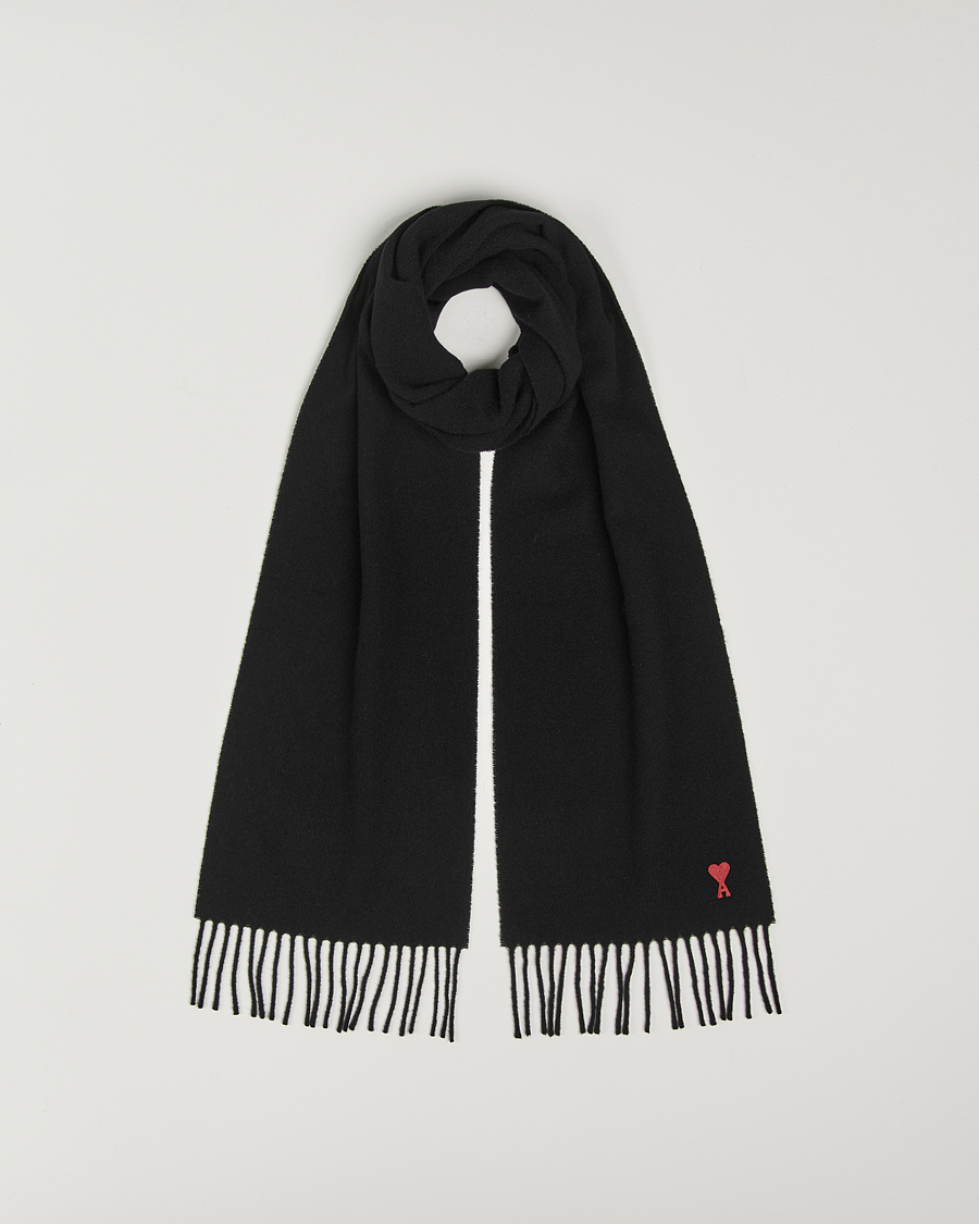 Heren | Sjaals | AMI | Heart Logo Scarf Black
