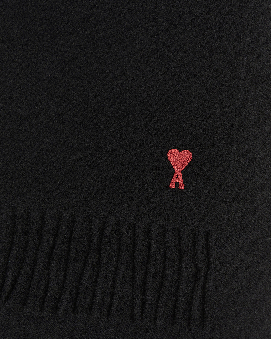 Heren | Sjaals | AMI | Heart Logo Scarf Black