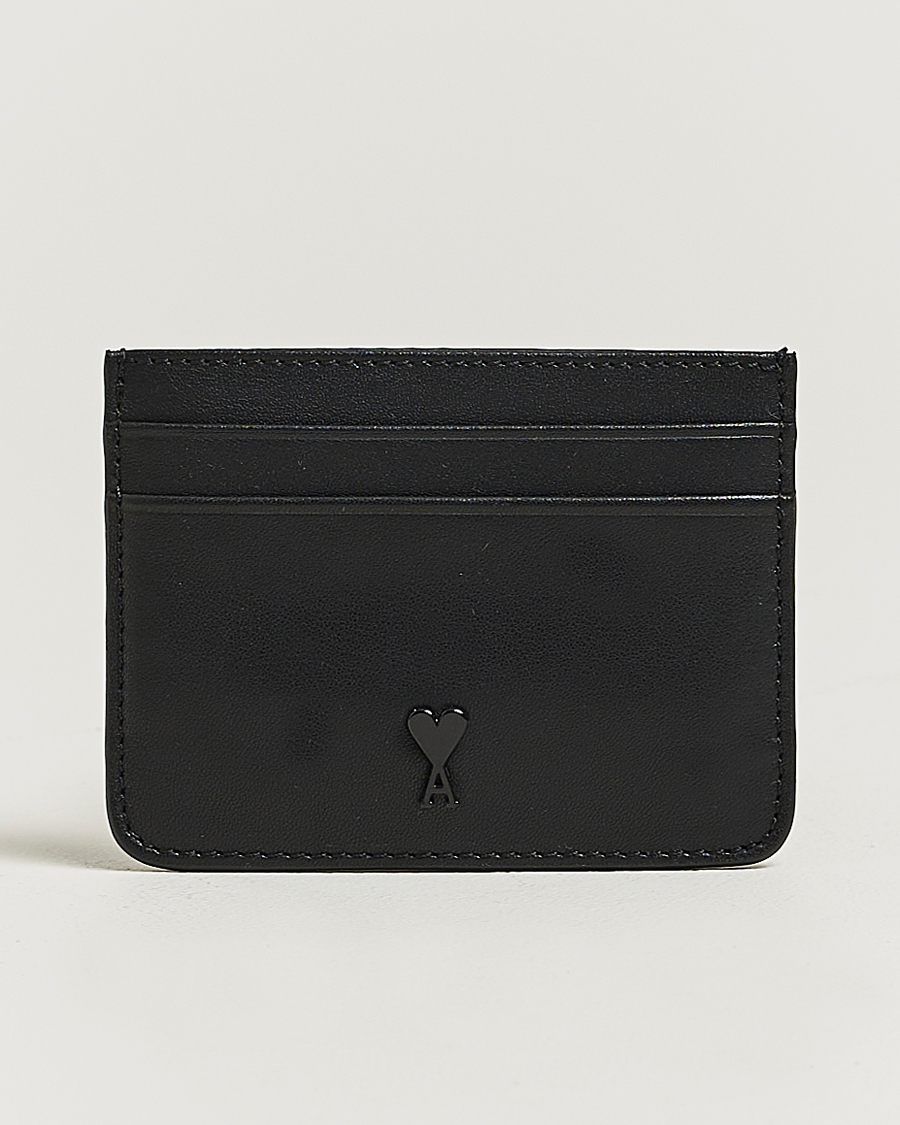 Heren | Portemonnees | AMI | AMITonal Heart Logo Card HolderBlack