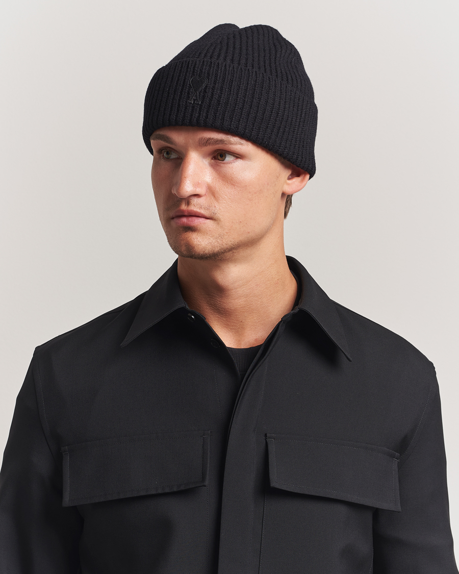 Heren | Mutsen | AMI | Heart Logo Beanie Black