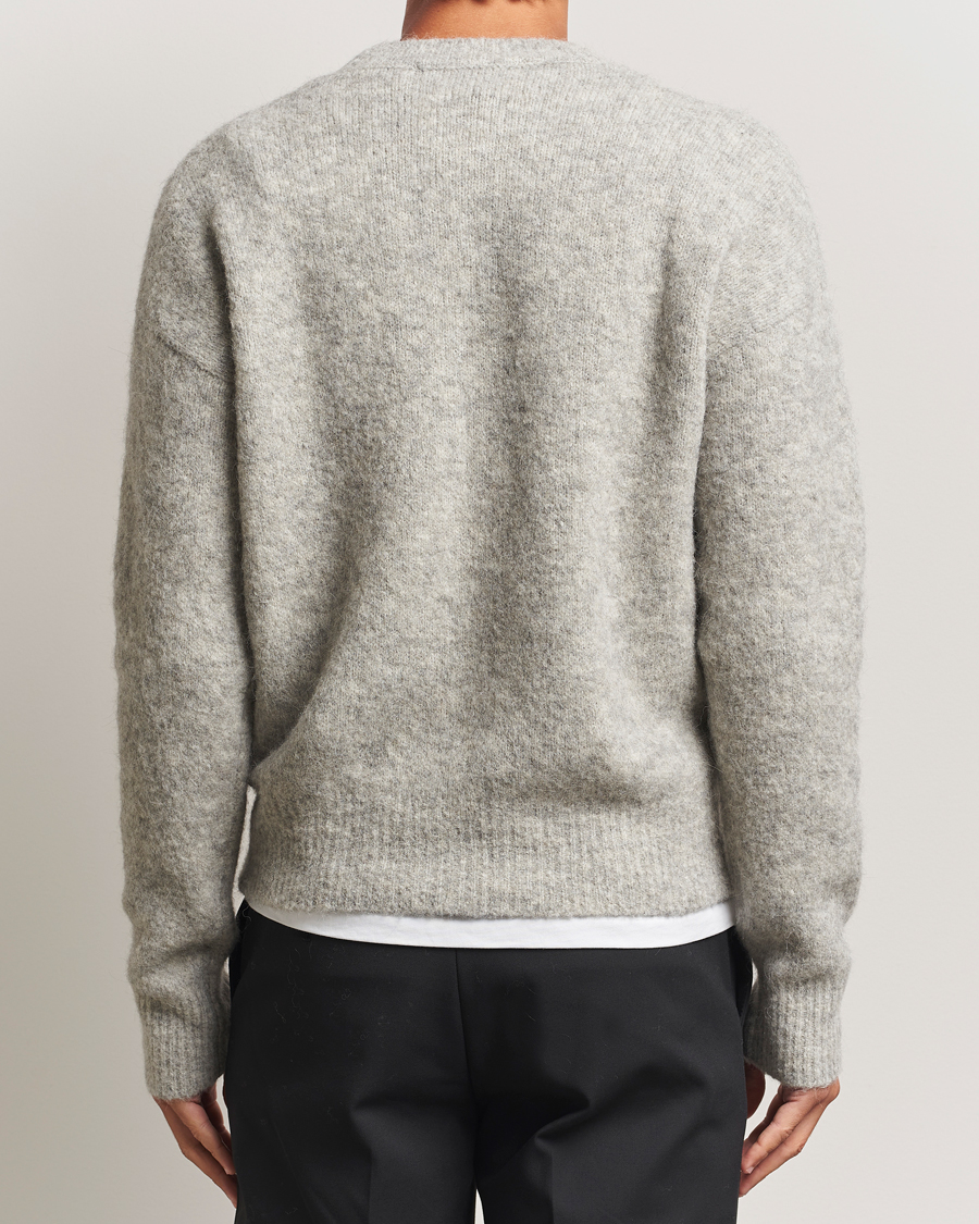 Heren | Truien | AMI | Signature Alpaca Knitted Sweater Light Grey Melange