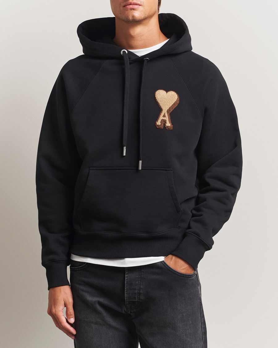 Heren | Truien | AMI | Patch Heart Hoodie Black