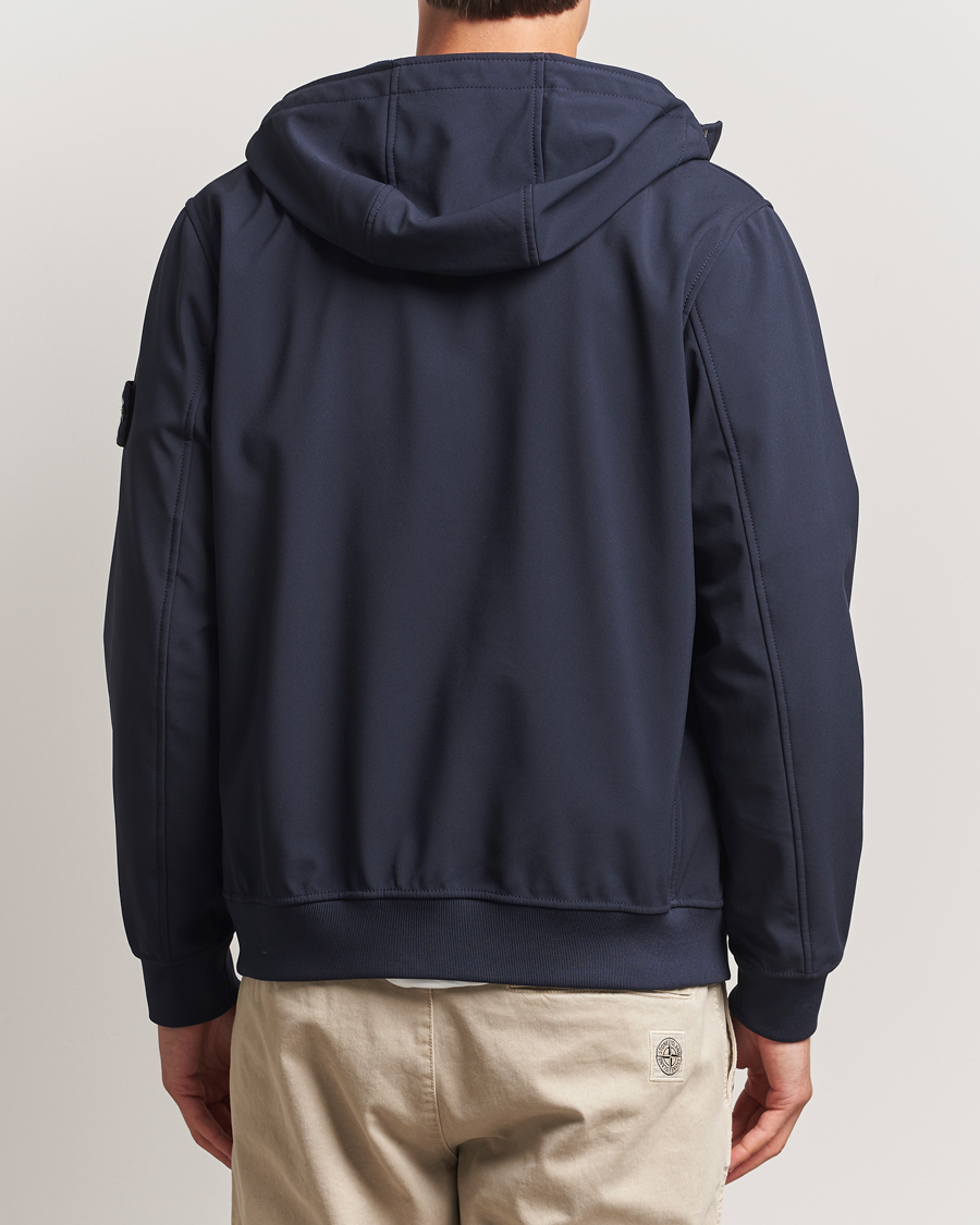 Heren | Jassen | Stone Island | Soft Shell Re-Dyed Lined Hood Jacket Navy