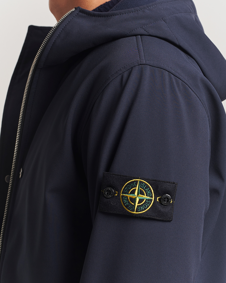 Heren | Jassen | Stone Island | Soft Shell Re-Dyed Lined Hood Jacket Navy