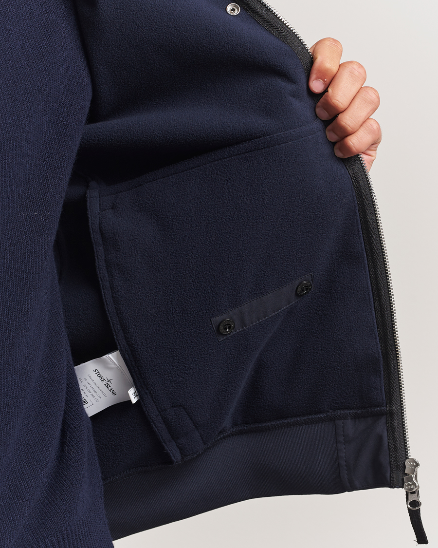 Heren | Jassen | Stone Island | Soft Shell Re-Dyed Lined Hood Jacket Navy