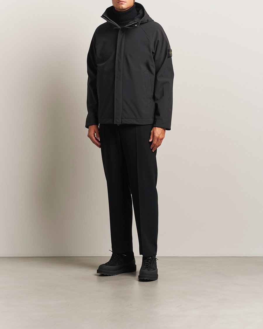 Heren | Jassen | Stone Island | Soft Shell Lined Short Parka Black