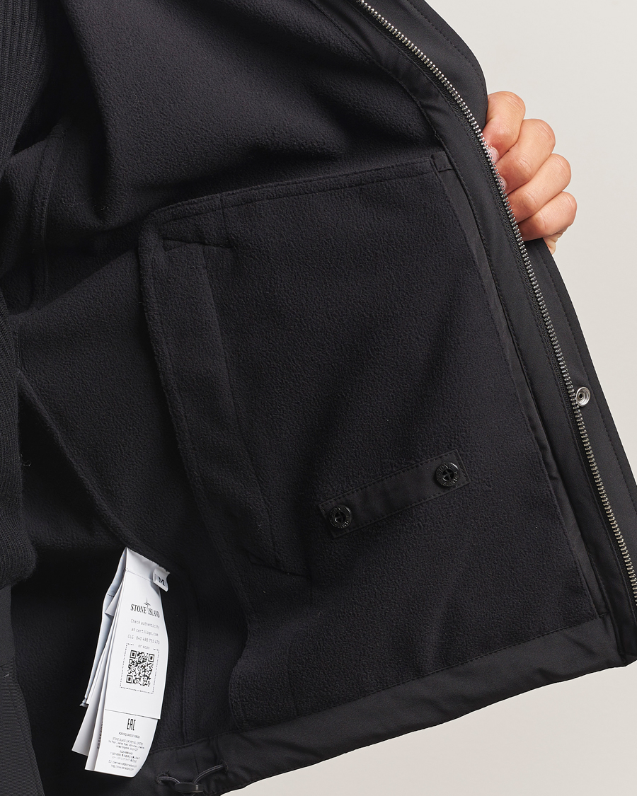 Heren | Jassen | Stone Island | Soft Shell Lined Short Parka Black