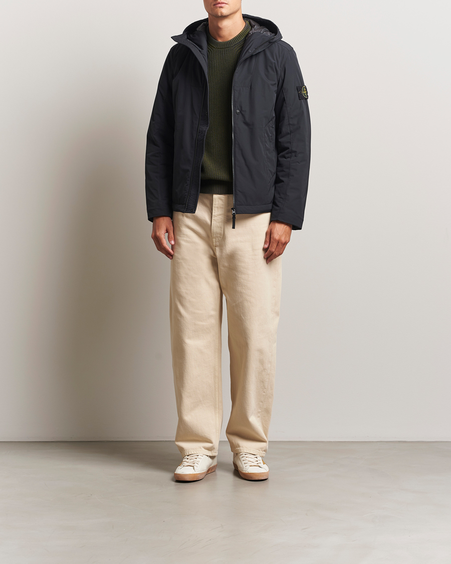 Heren | Jassen | Stone Island | Micro Twill Primaloft Padded Hood Jacket Black