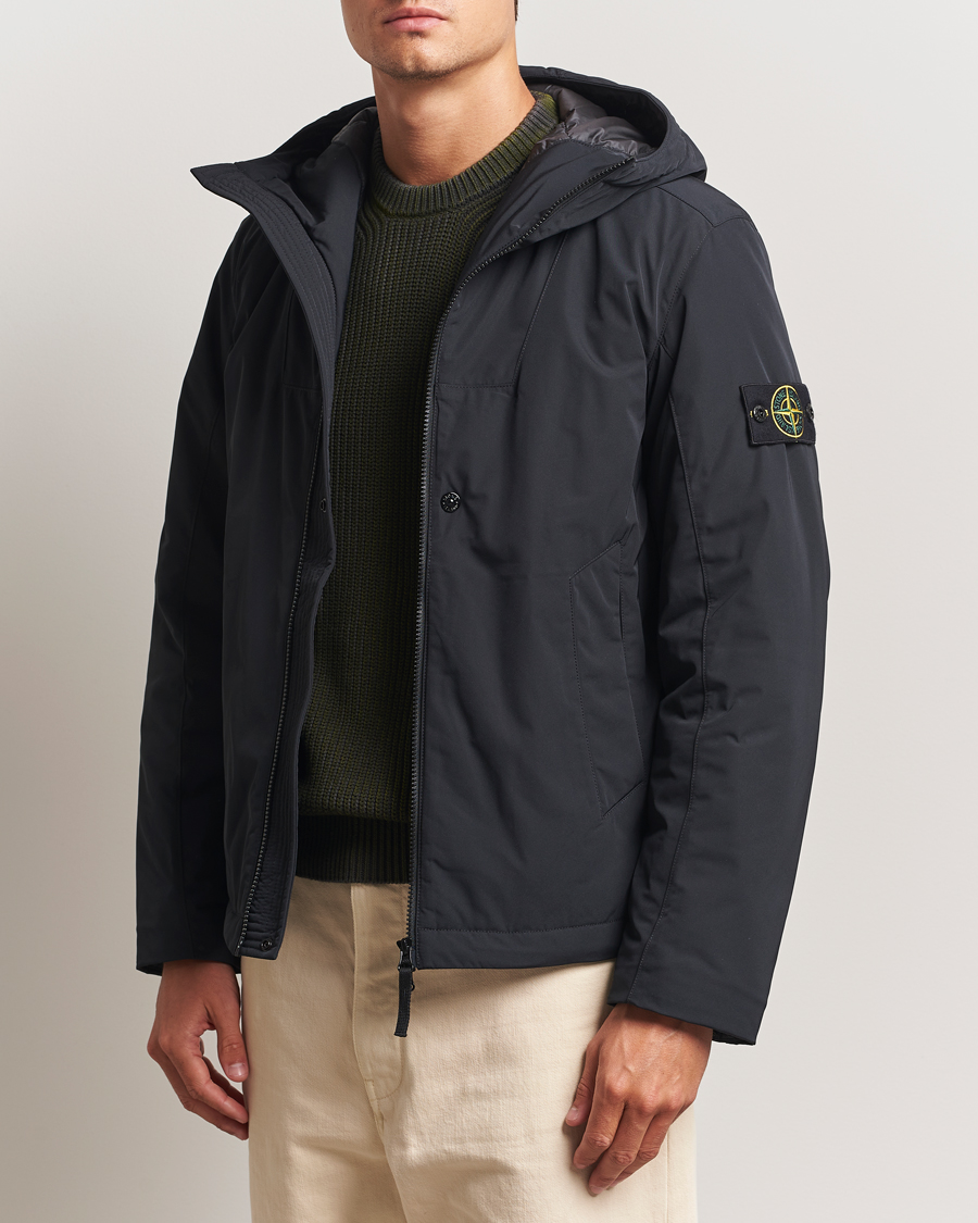 Heren | Jassen | Stone Island | Micro Twill Primaloft Padded Hood Jacket Black